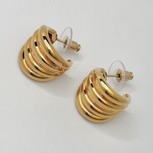 MILOR Italy 14K Yellow Gold Huggie Hoop Earrings